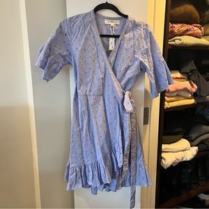 Nibi MTK eyelet wrap mini dress size large